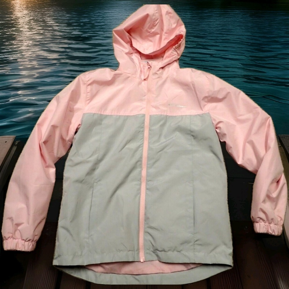 Eddie Bauer 3-in-1 Jacket Kids L 14/16 Pink Grey Excellent Windbreaker Fleece